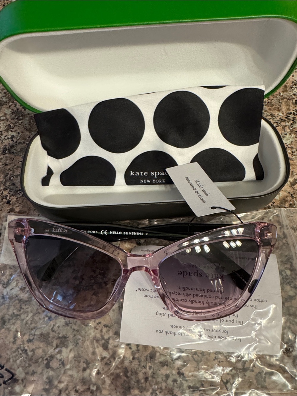 kate spade Light Pink Transparent Cat-Eye Sunglasses